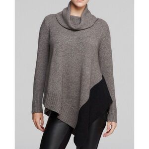 Eileen Fisher Yak & Merino Wool Blend Asymmetrical Colorblock Sweater Size PP